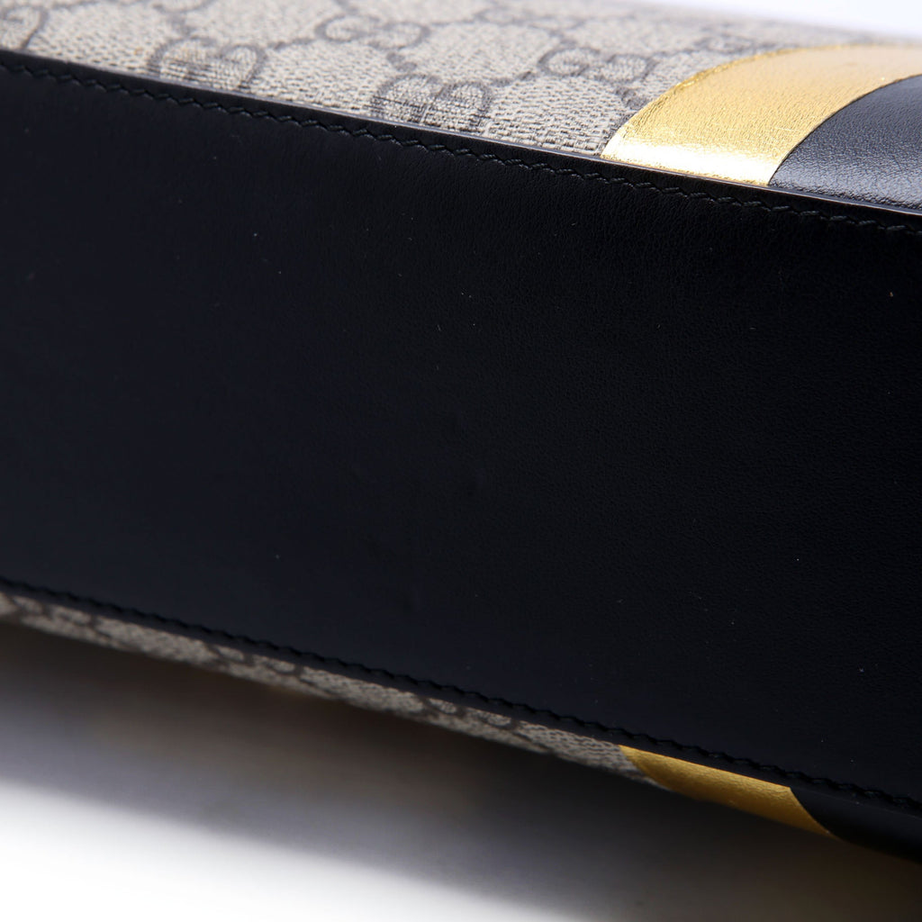 432679 GG Supreme Calfskin Padlock Medium Shoulder Bag Black/Gold