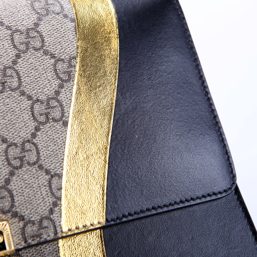 432679 GG Supreme Calfskin Padlock Medium Shoulder Bag Black/Gold