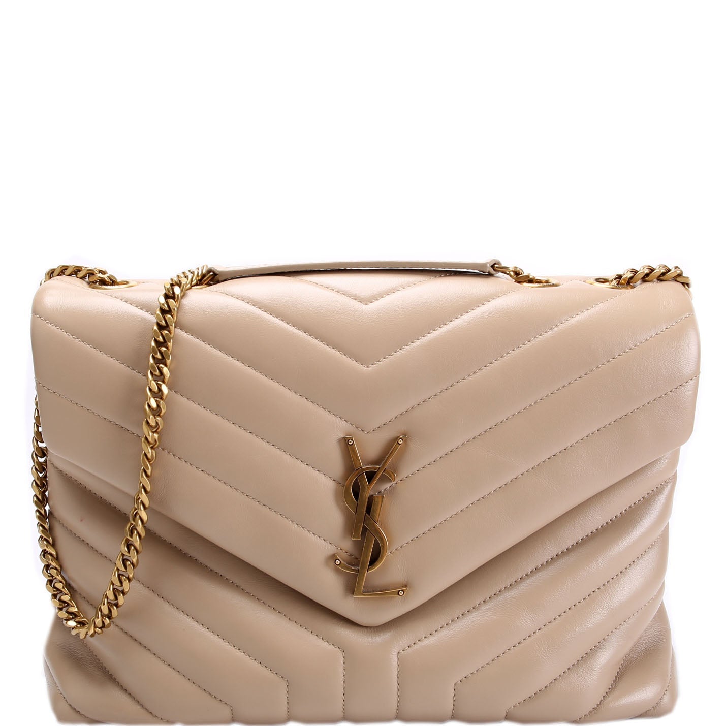 SAINT LAURENT LouLou Medium Quilted 574946 Tan