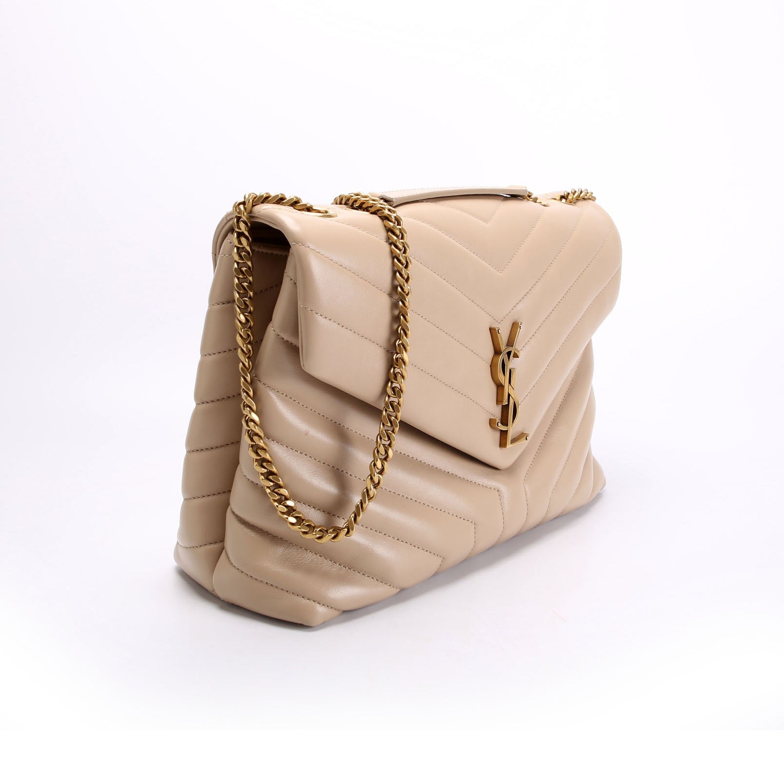 SAINT LAURENT LouLou Medium Quilted 574946 Tan