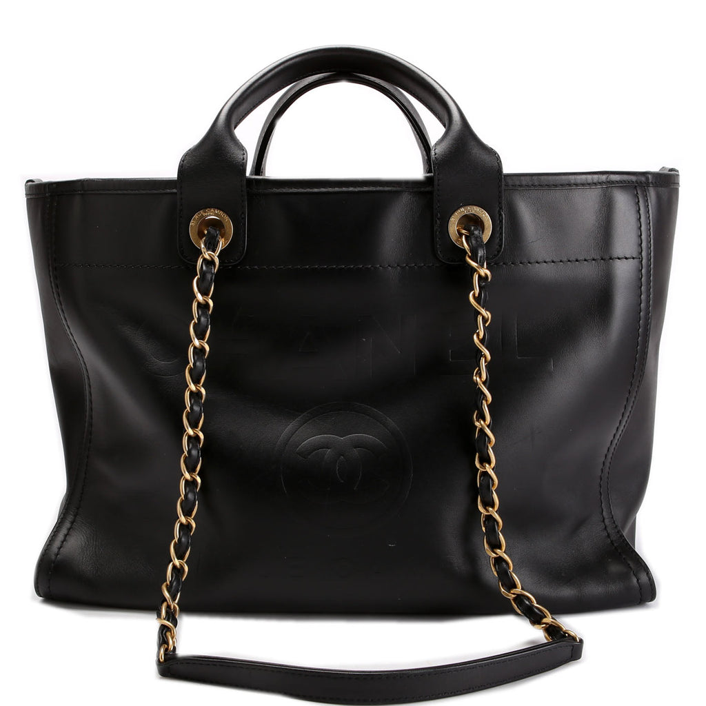 Deauville Embossed Calfskin Medium 31M Black