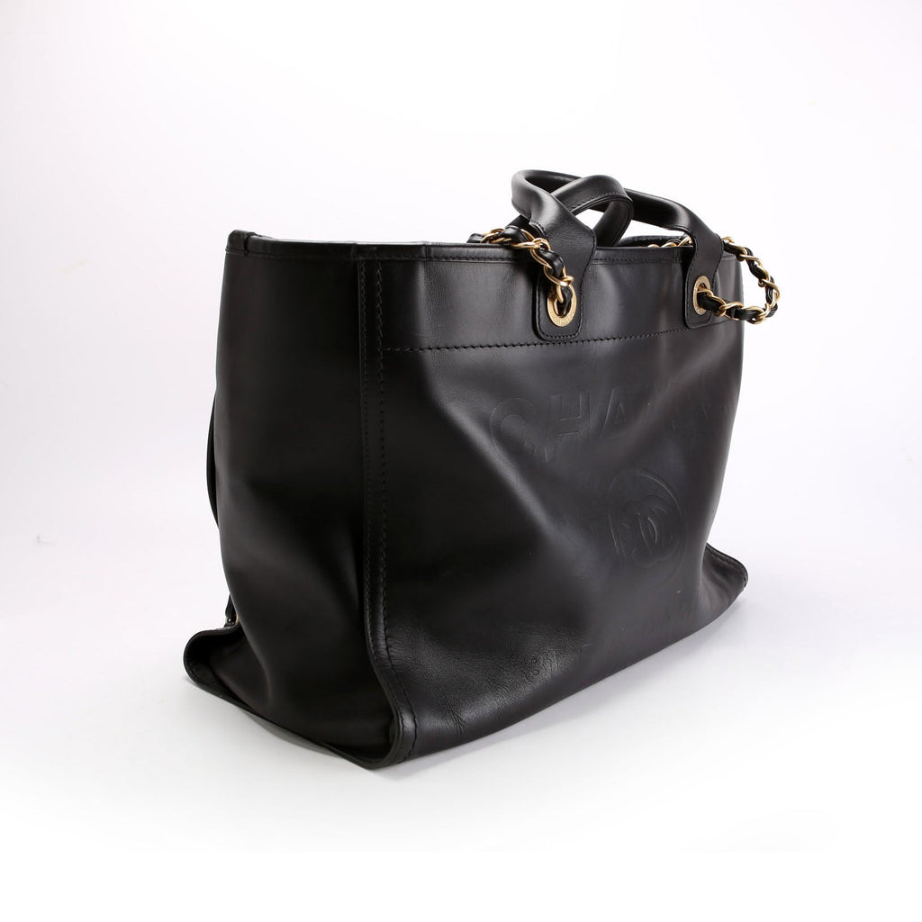 Deauville Embossed Calfskin Medium 31M Black
