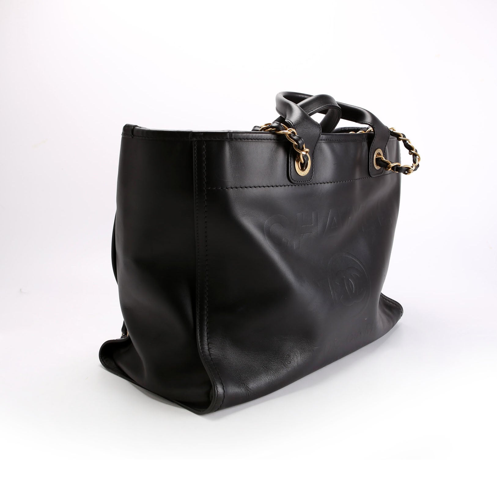 Deauville Embossed Calfskin Medium 31M Black