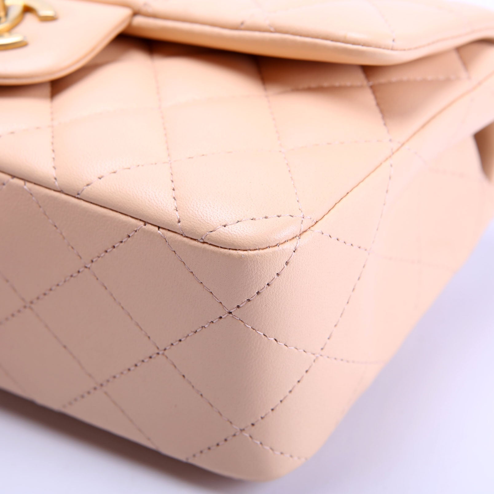 Classic Flap Mini Rectangle Lambskin 27M Tan