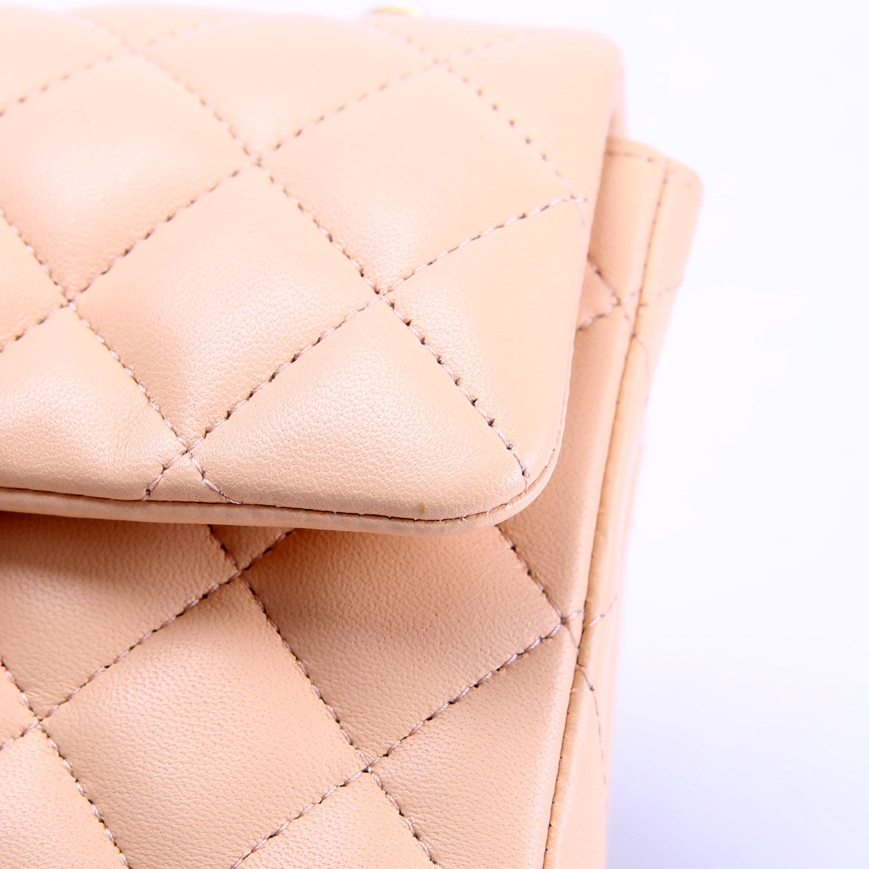 Classic Flap Mini Rectangle Lambskin 27M Tan