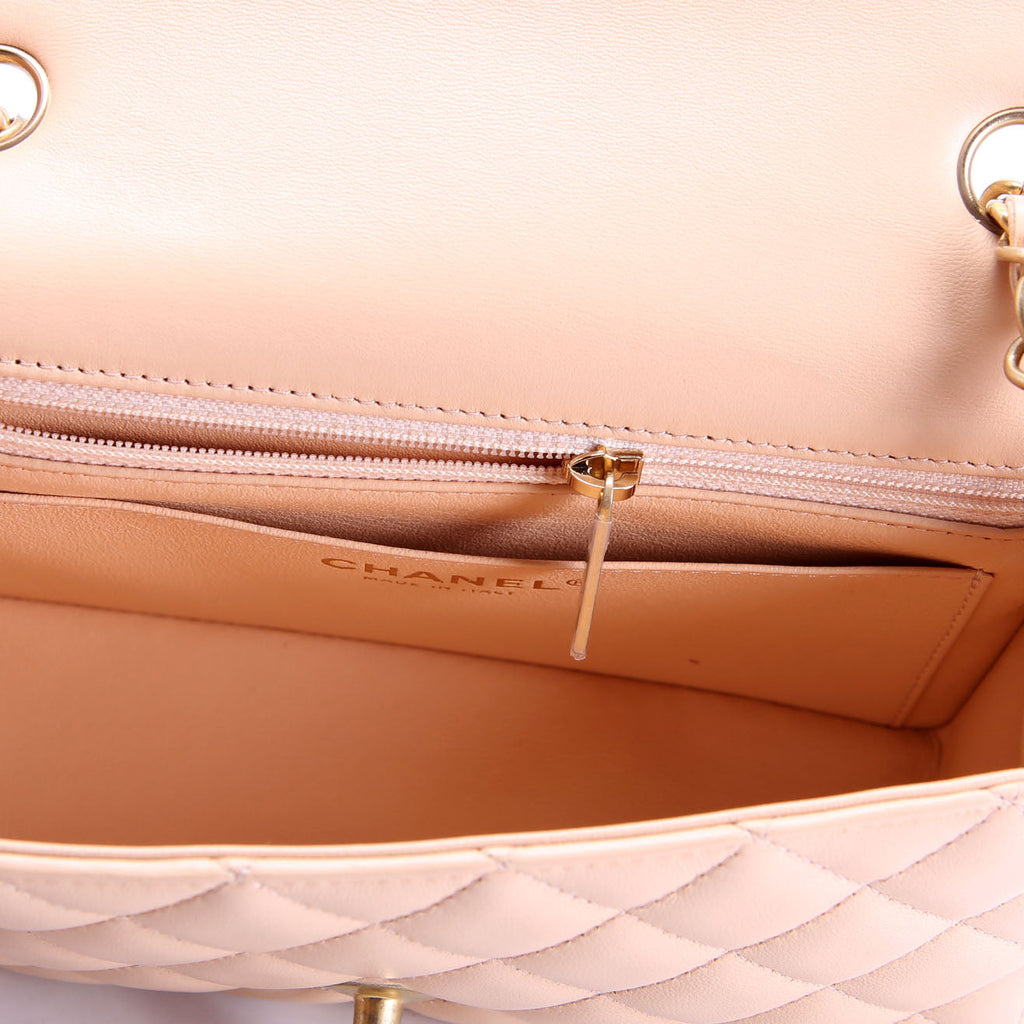Classic Flap Mini Rectangle Lambskin 27M Tan