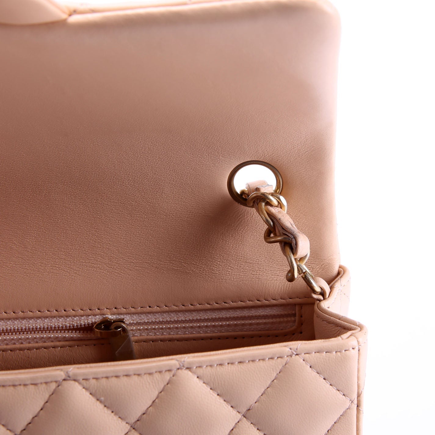 Classic Flap Mini Rectangle Lambskin 27M Tan