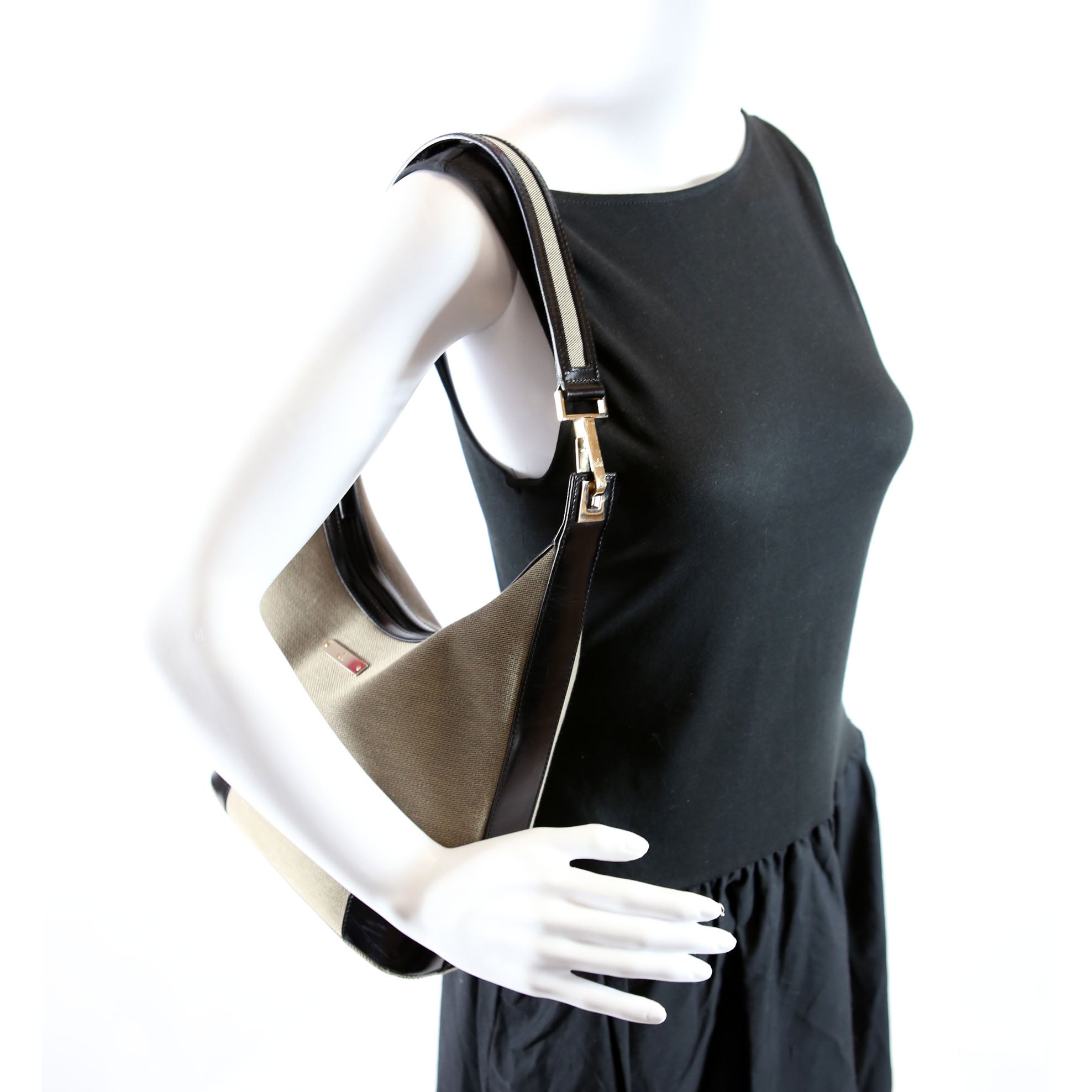 001-4204 Shoulder Bag Canvas Black/Brown