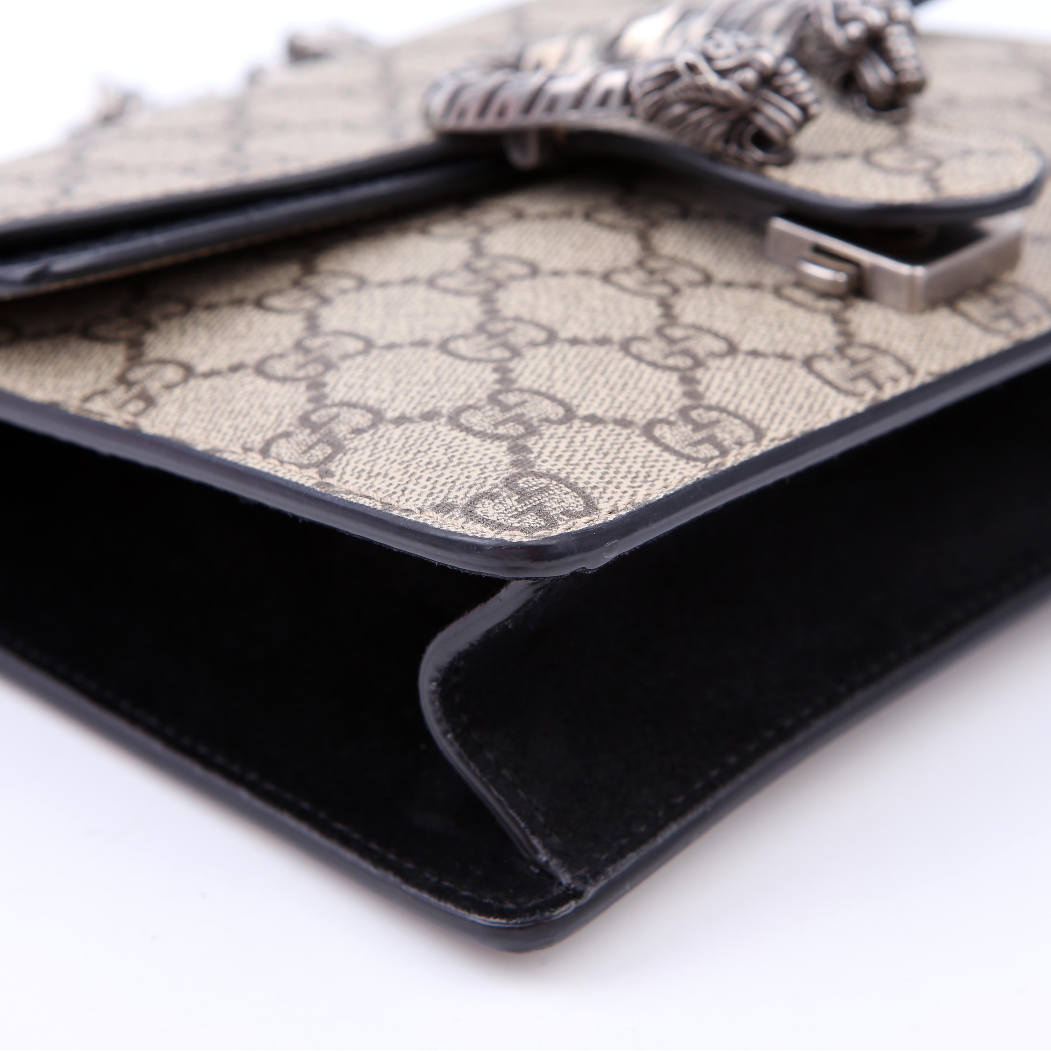 Gucci 421970 Dionysus GG Shoulder Mini Tan/Black