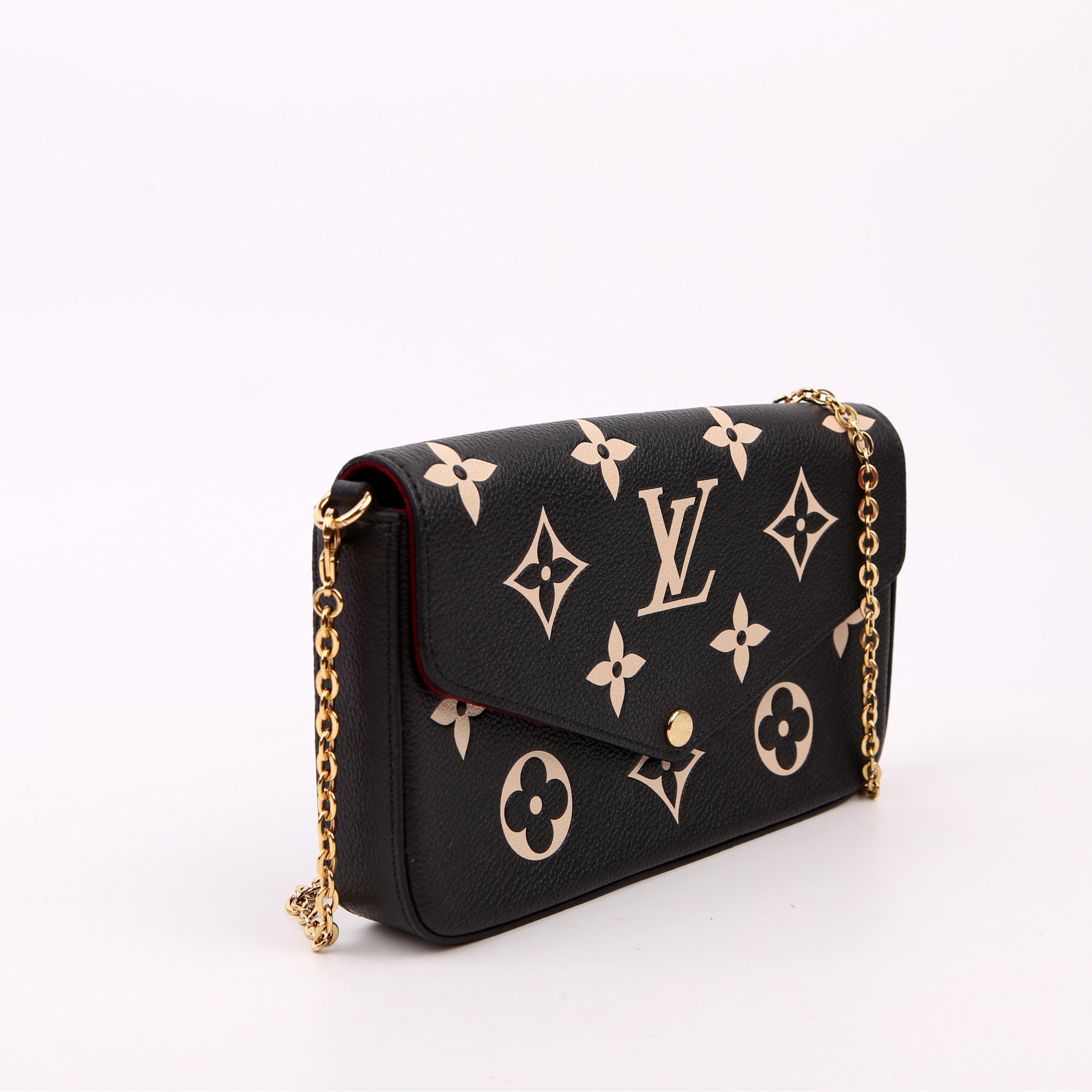 Pochette Felicie Bicolor Empreinte Black