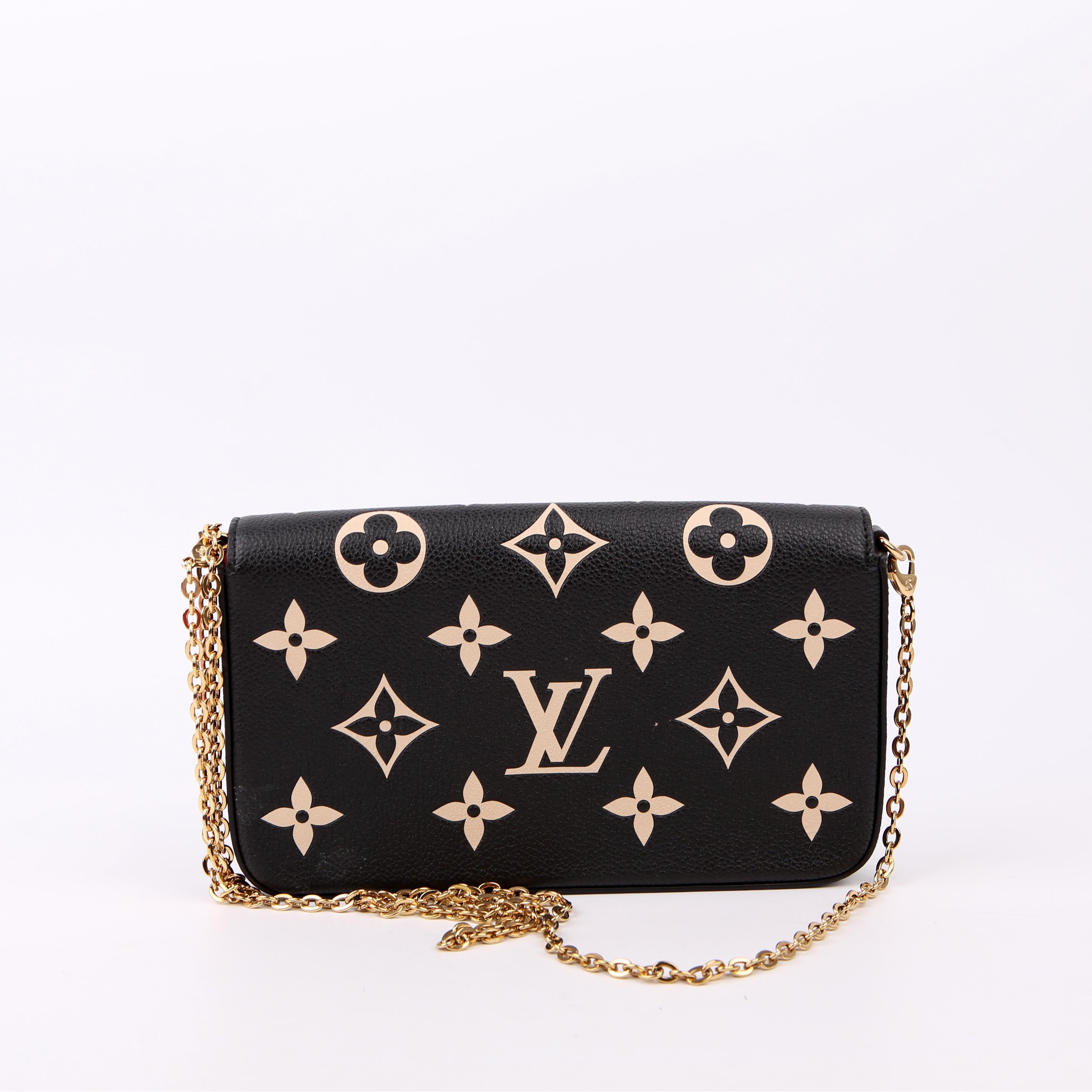 Pochette Felicie Bicolor Empreinte Black