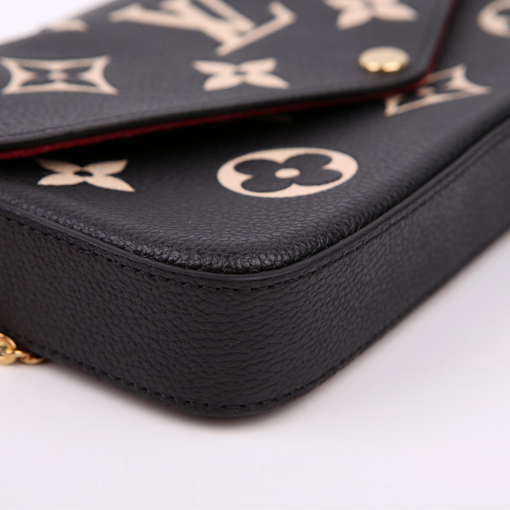 Pochette Felicie Bicolor Empreinte Black
