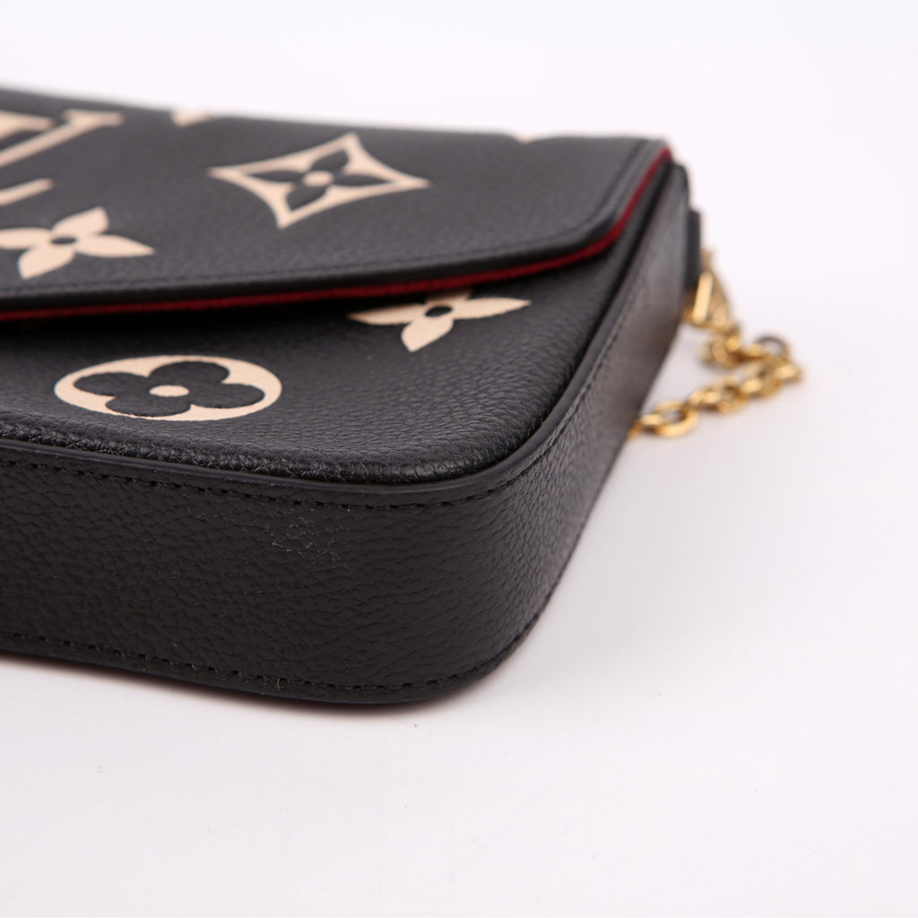 Pochette Felicie Bicolor Empreinte Black