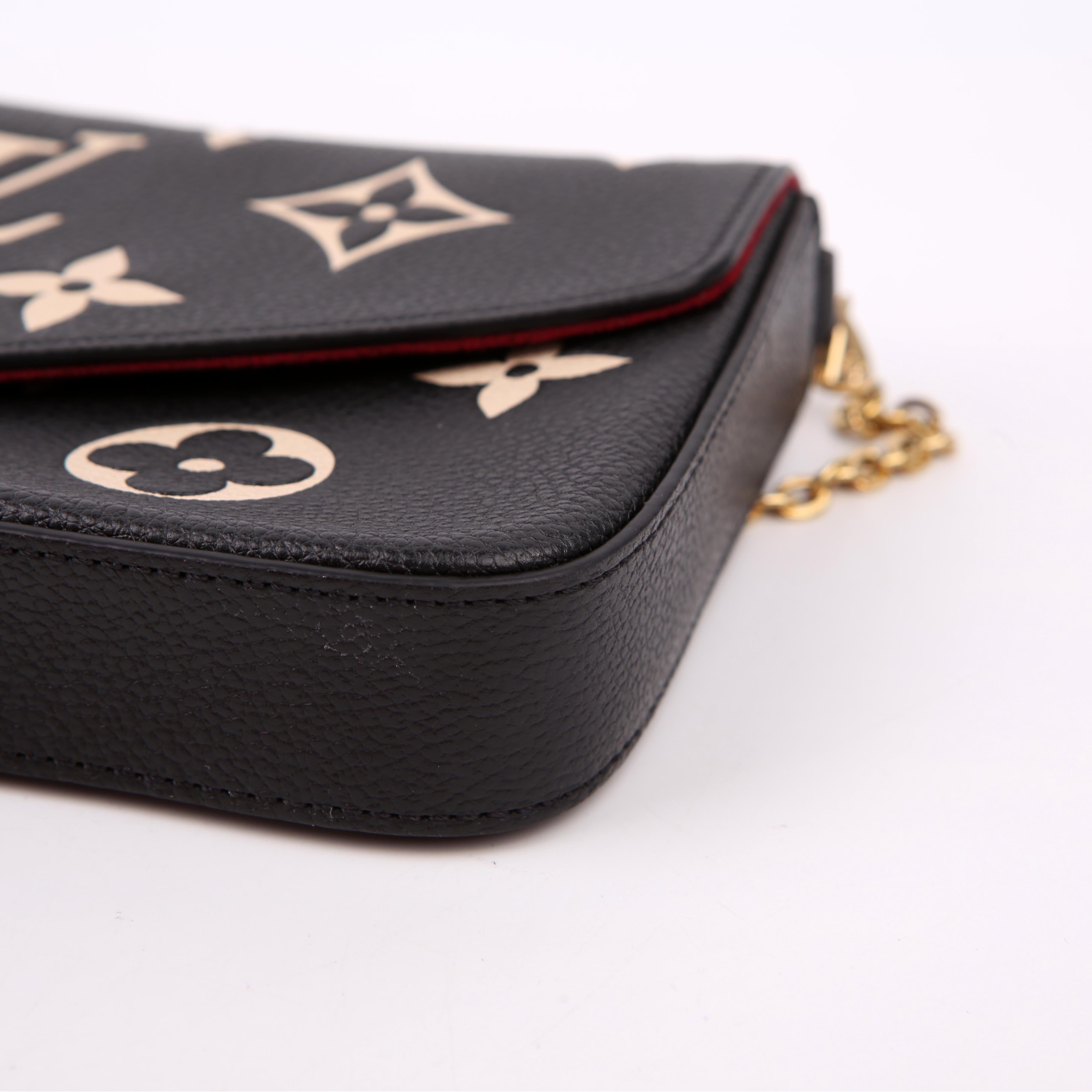 Pochette Felicie Bicolor Empreinte Black