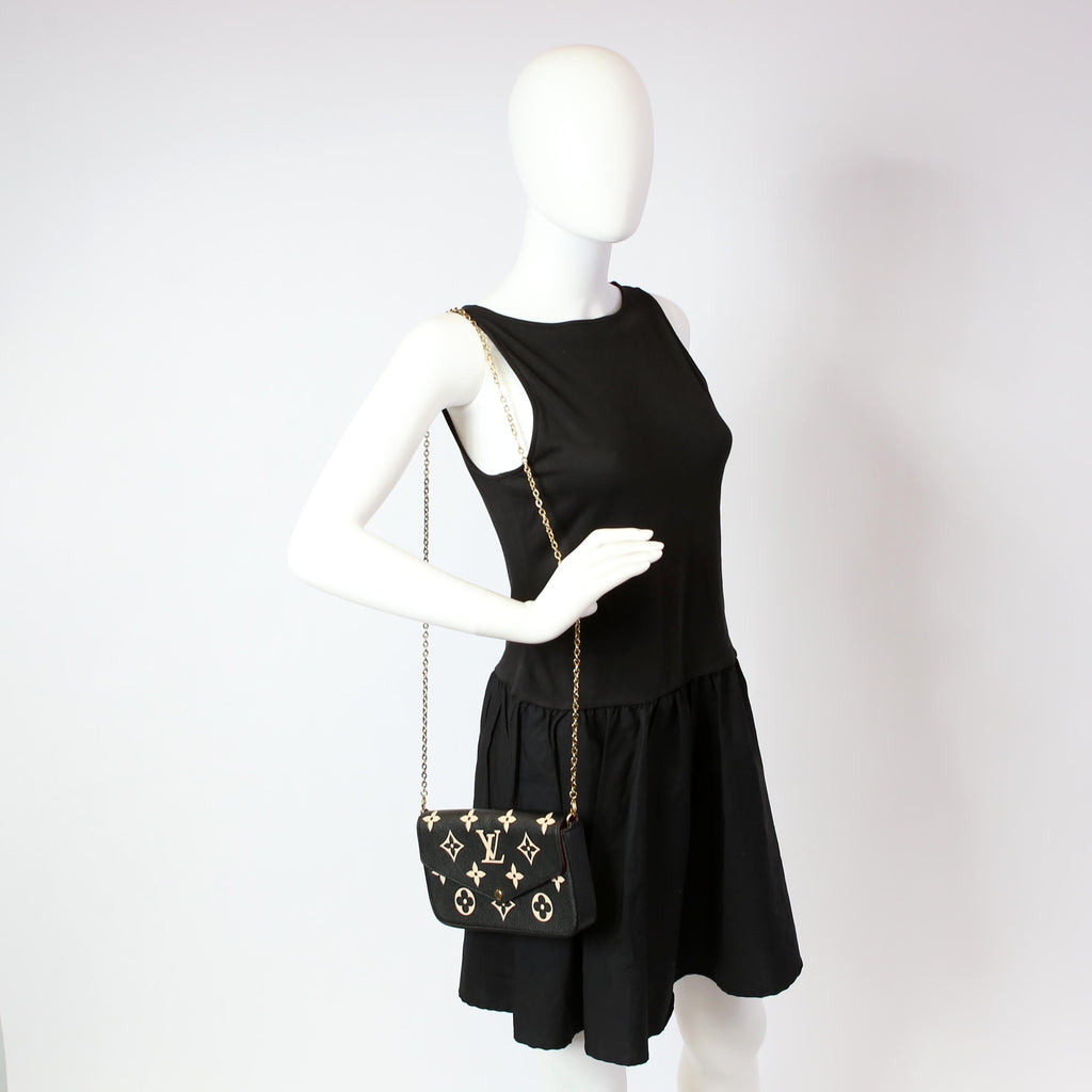 Pochette Felicie Bicolor Empreinte Black