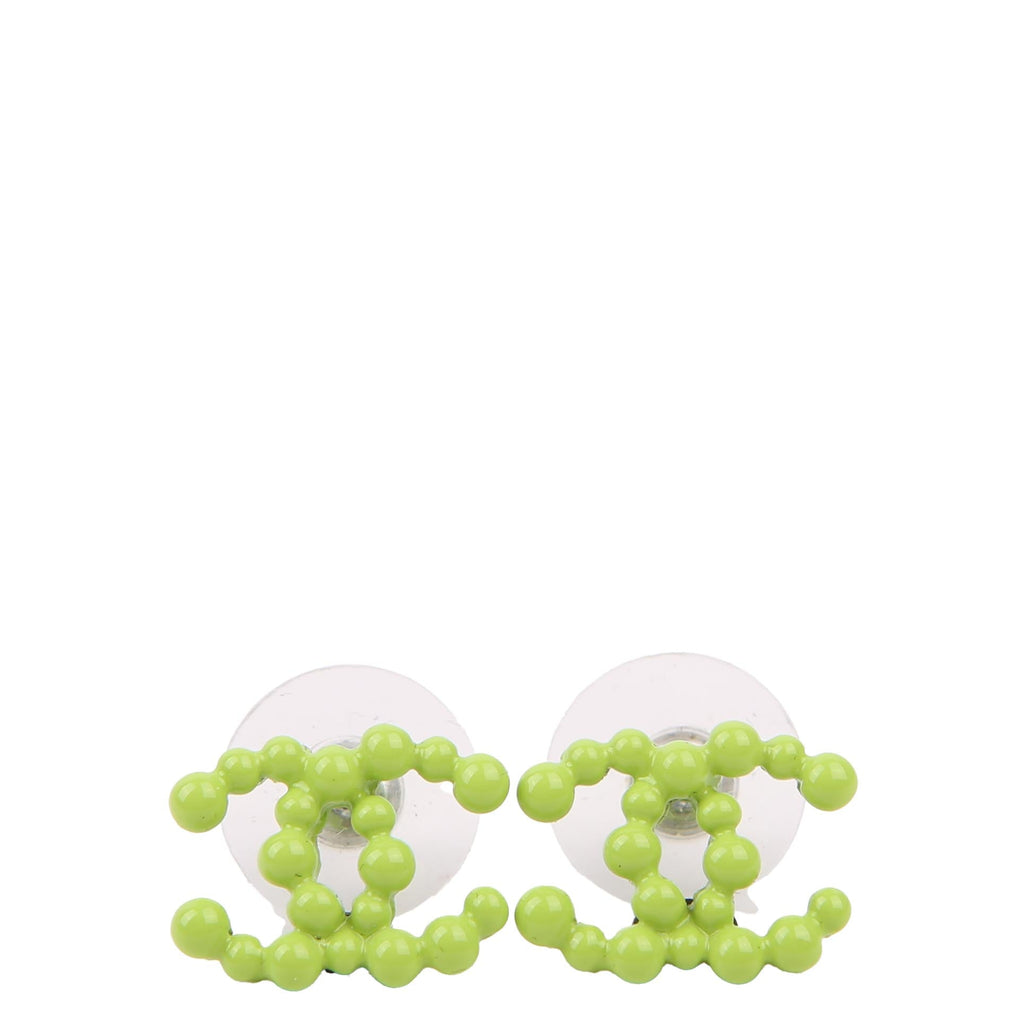 CC Resin Bead Earrings Green