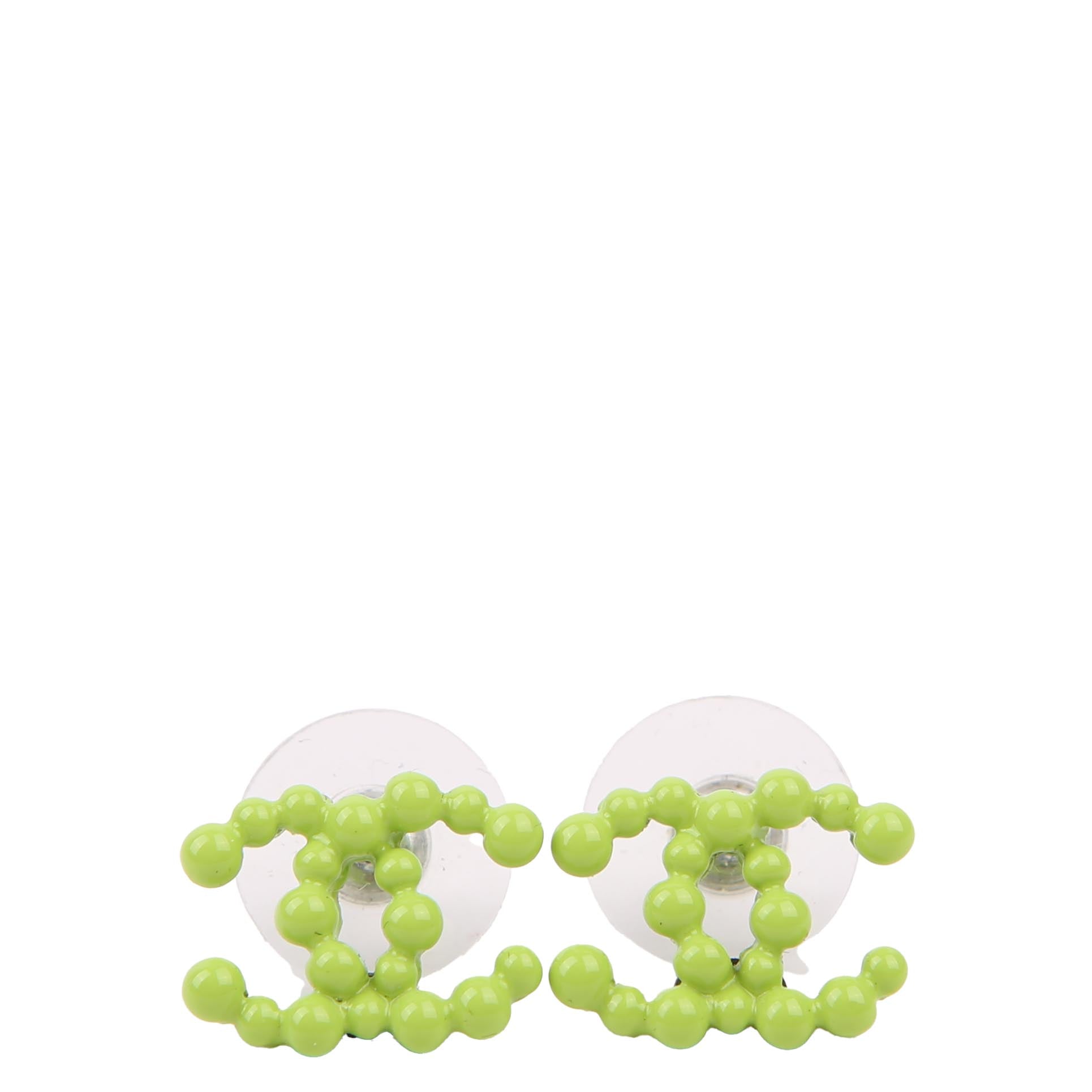 CC Resin Bead Earrings Green