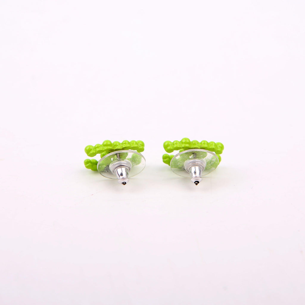 CC Resin Bead Earrings Green