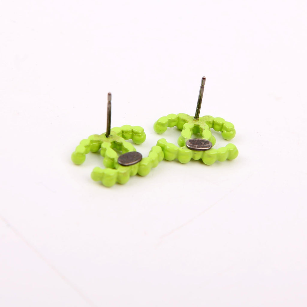 CC Resin Bead Earrings Green