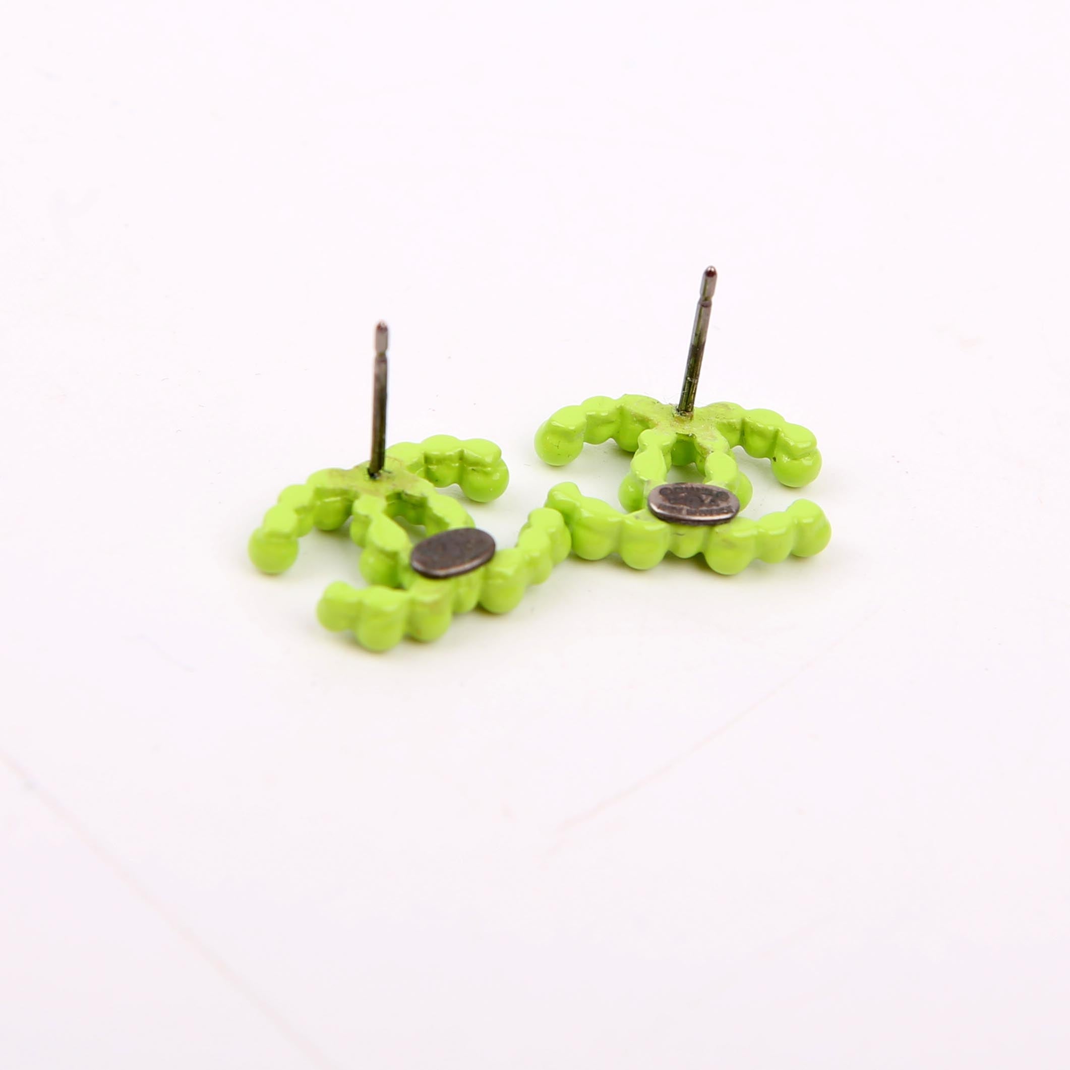 CC Resin Bead Earrings Green