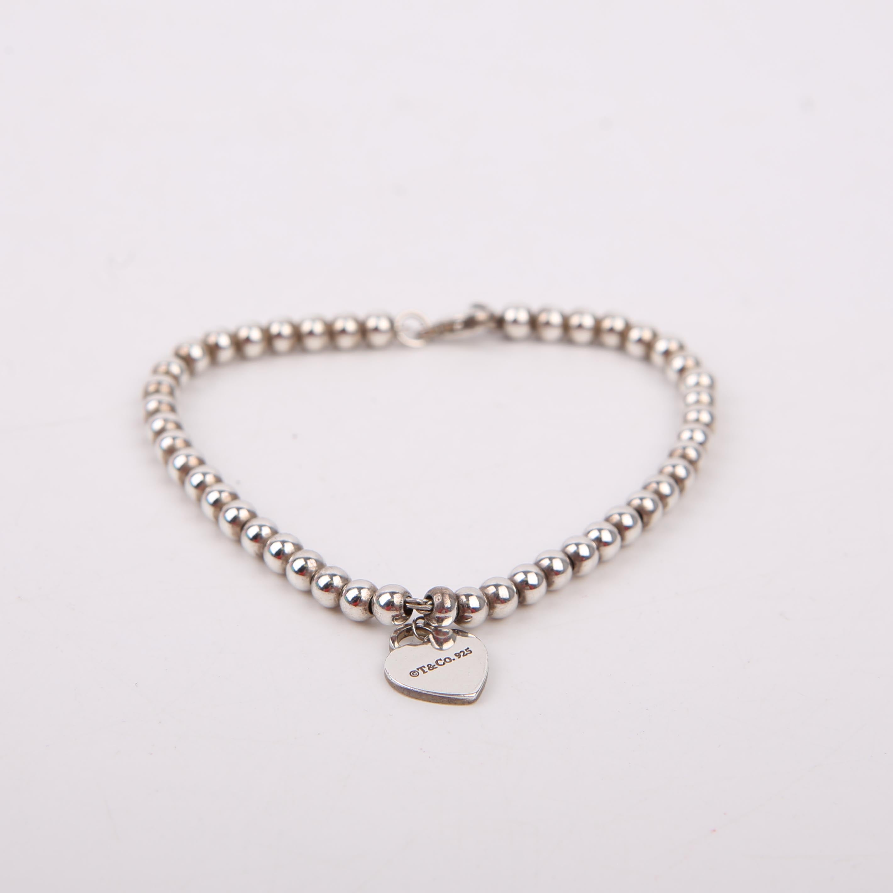 Please Return to Mini Heart Bead Bracelet Chain 925