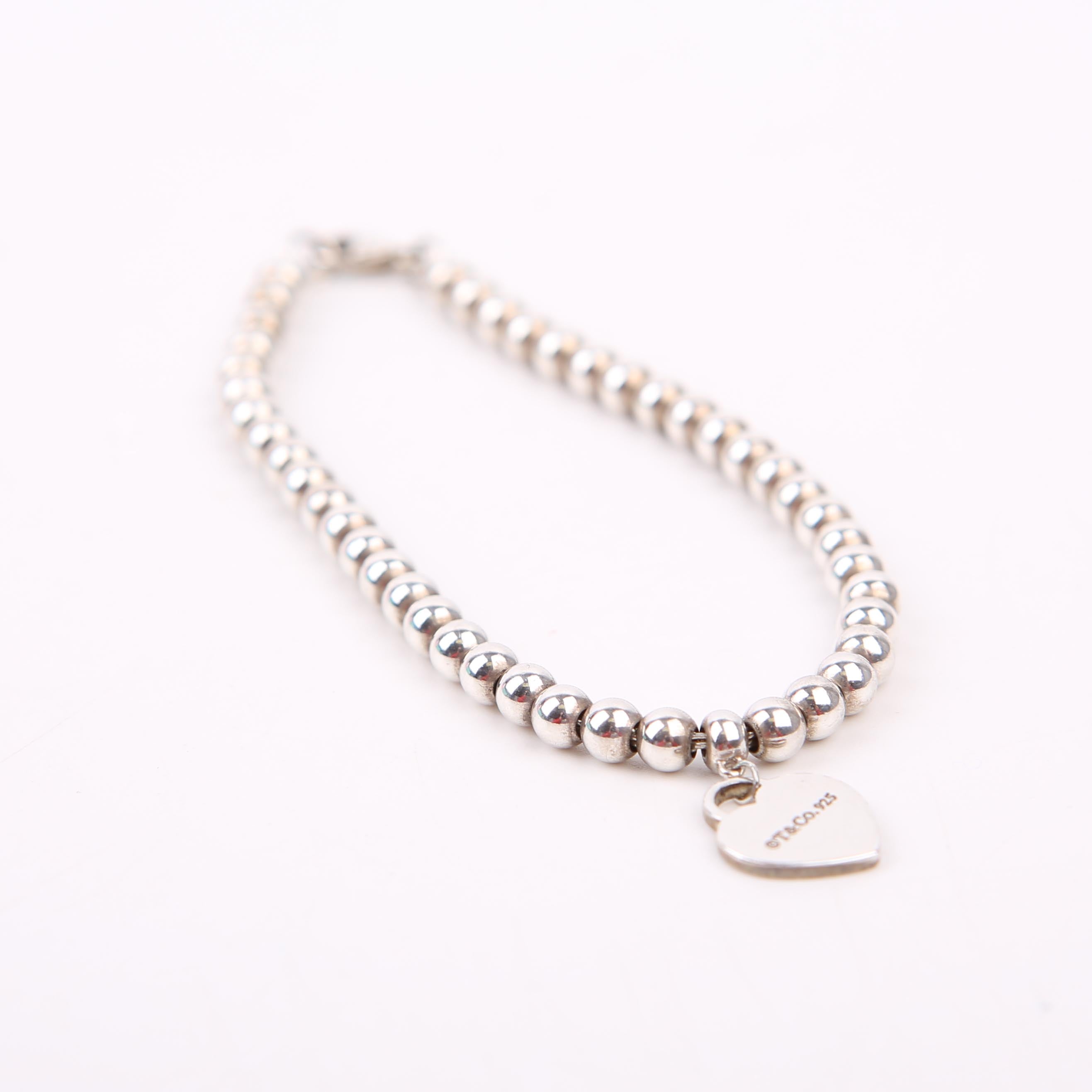 Please Return to Mini Heart Bead Bracelet Chain 925