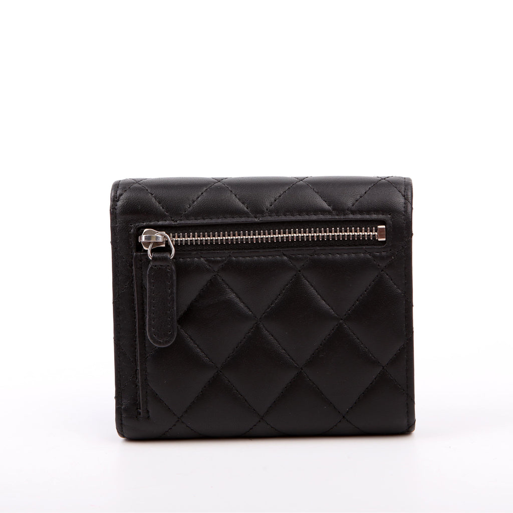 Classic Compact Flap Wallet Lambskin 26M Black