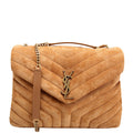 Loulou Medium Quilted Suede 574946 Brown