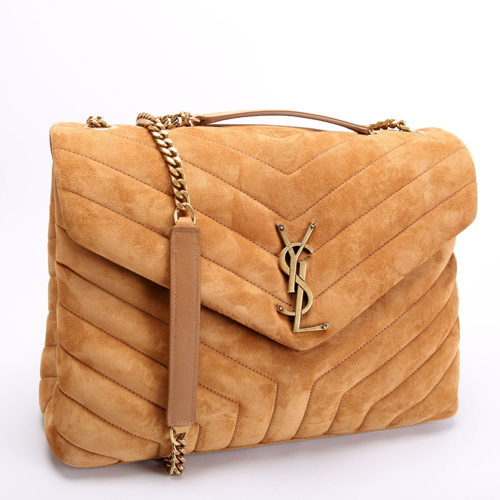 Loulou Medium Quilted Suede 574946 Brown
