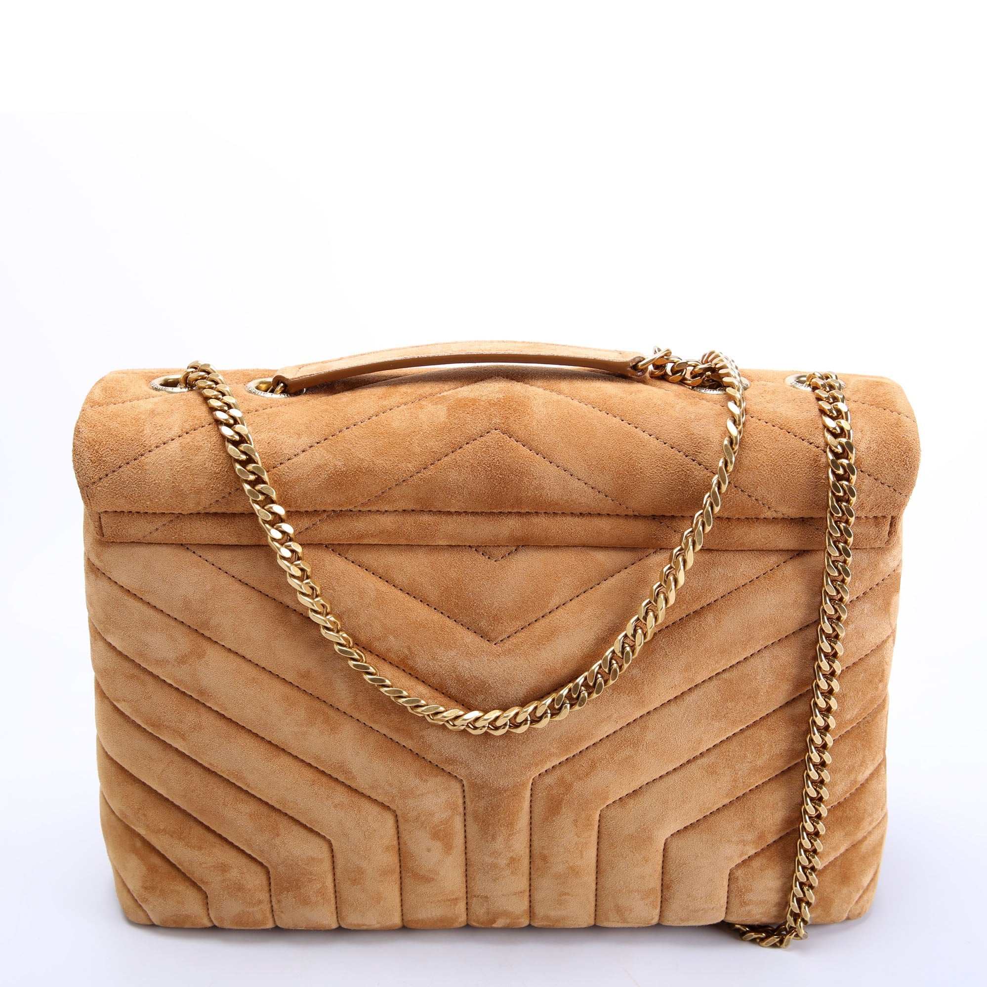 Loulou Medium Quilted Suede 574946 Brown