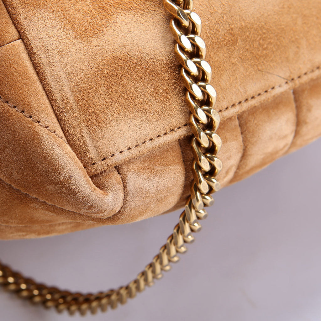 Loulou Medium Quilted Suede 574946 Brown