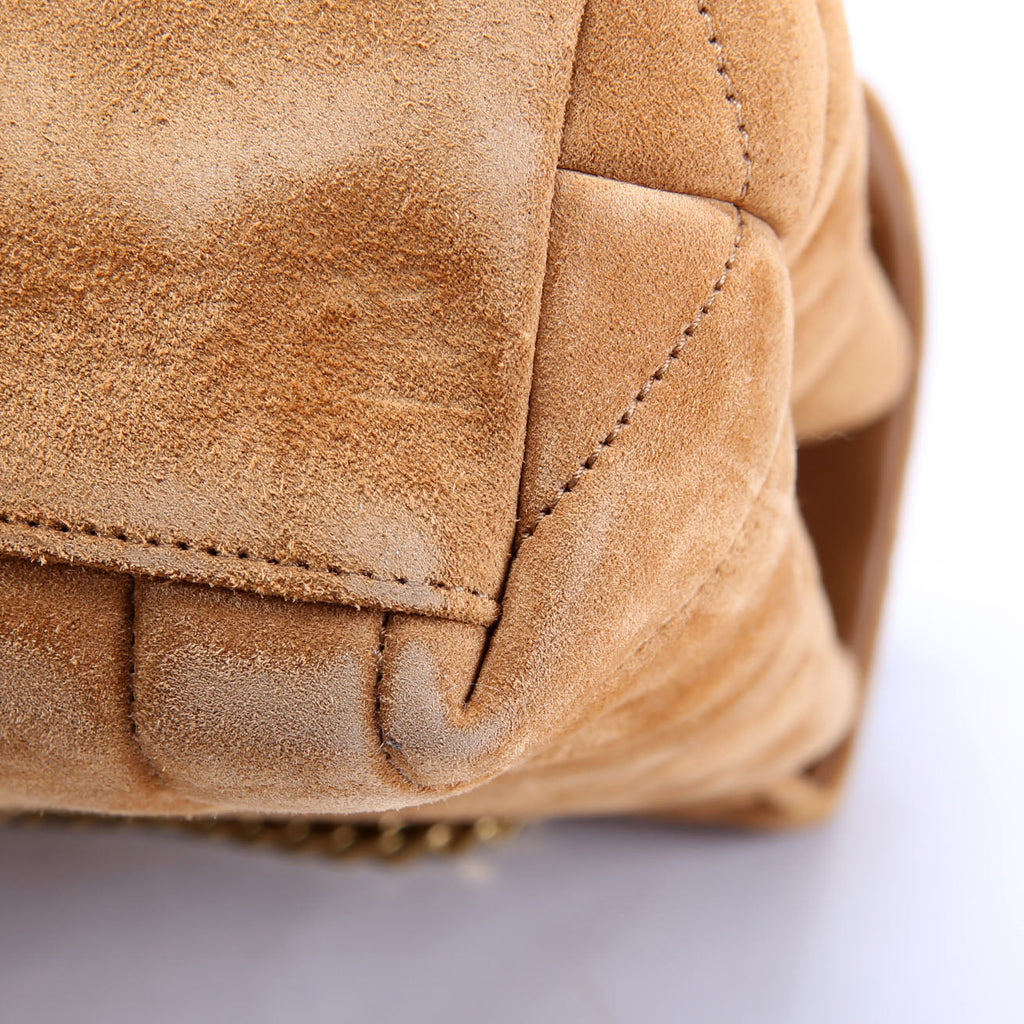 Loulou Medium Quilted Suede 574946 Brown
