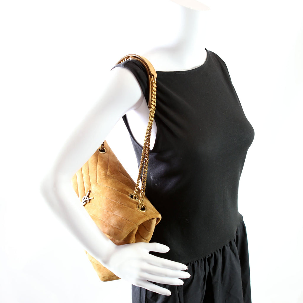 Loulou Medium Quilted Suede 574946 Brown