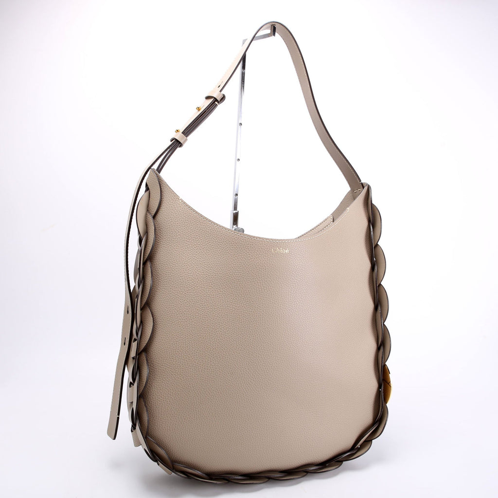 Darryl Medium Leather Hobo Taupe