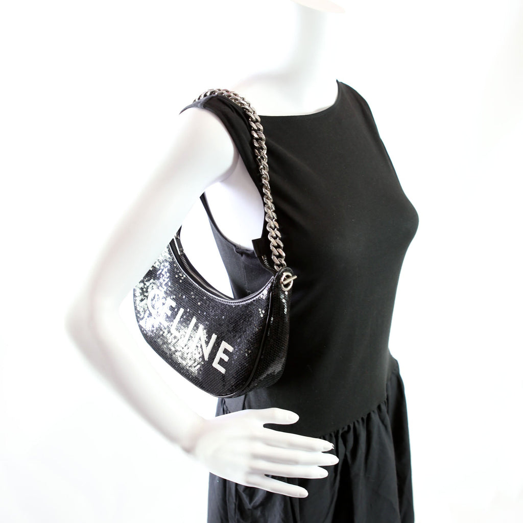 Ava Sequin Medium Chain Black/White