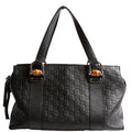 355772 Guccissima Bamboo Bar Tote Black