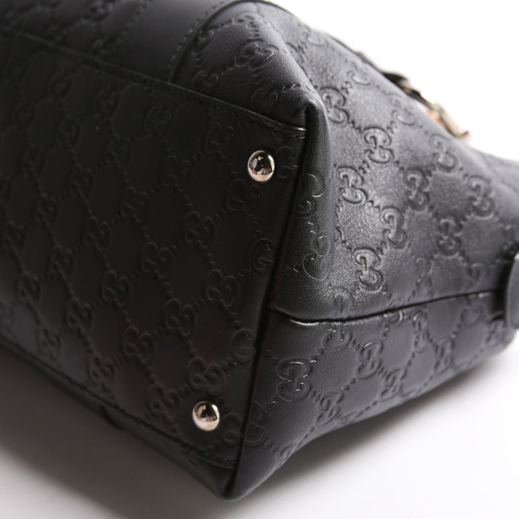 355772 Guccissima Bamboo Bar Tote Black