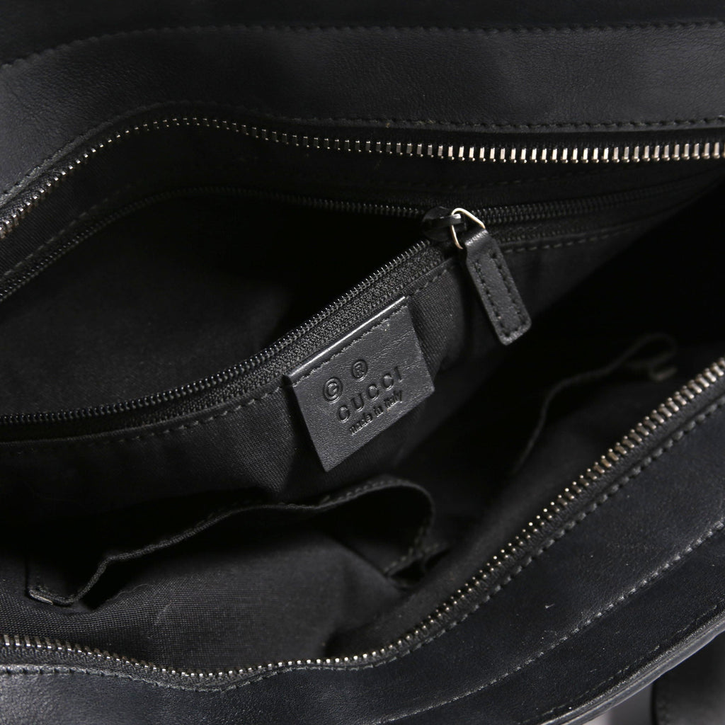 355772 Guccissima Bamboo Bar Tote Black