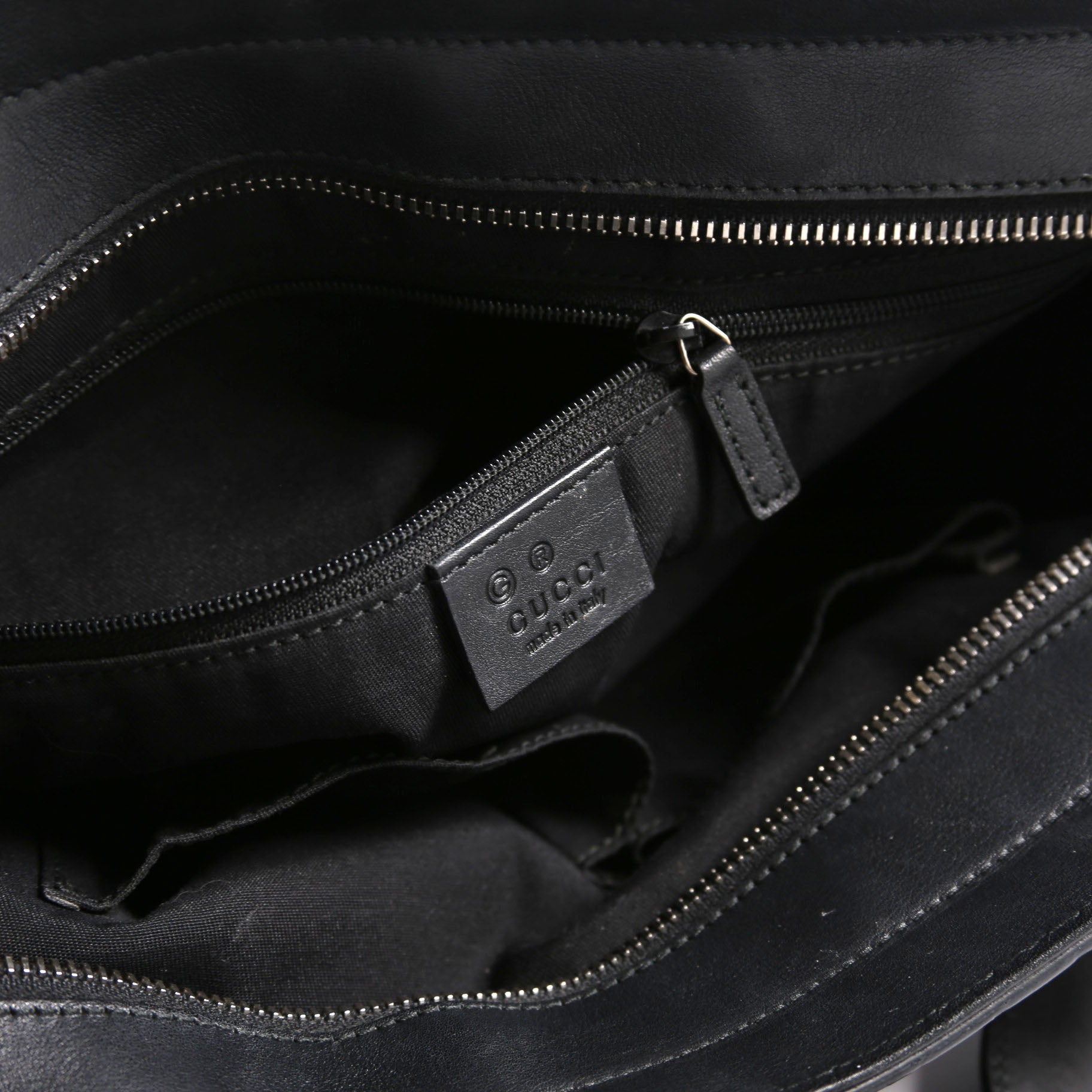 355772 Guccissima Bamboo Bar Tote Black