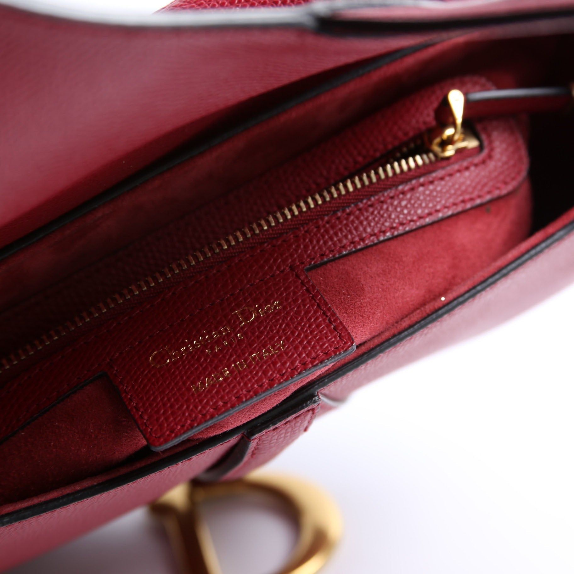 Dior Saddle Bag Leather Red