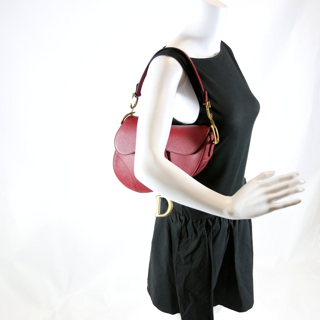 Dior Saddle Bag Leather Red