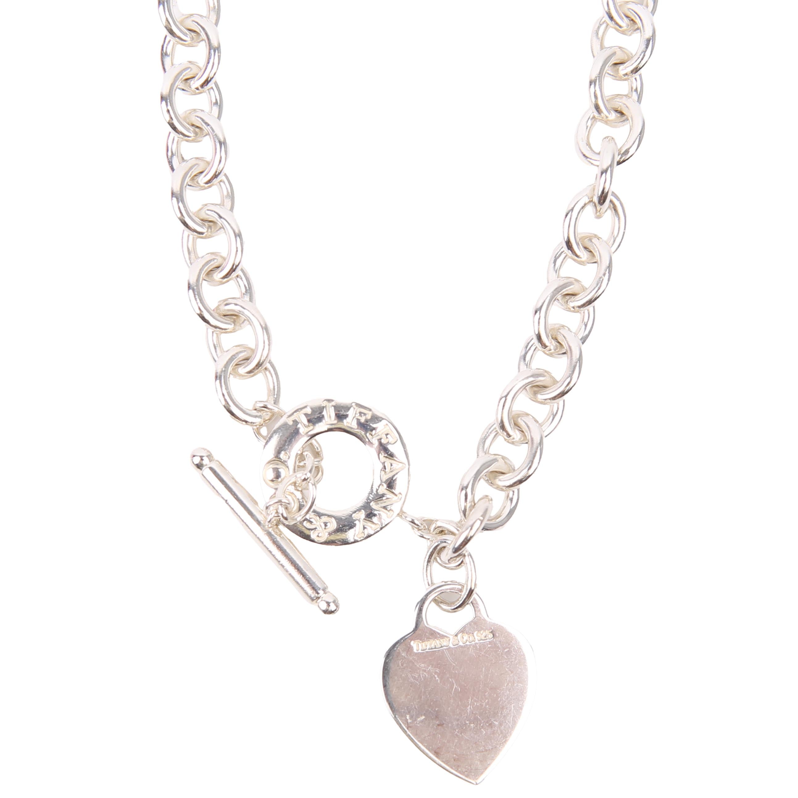 Heart Toggle Choker 925 Necklace Silver