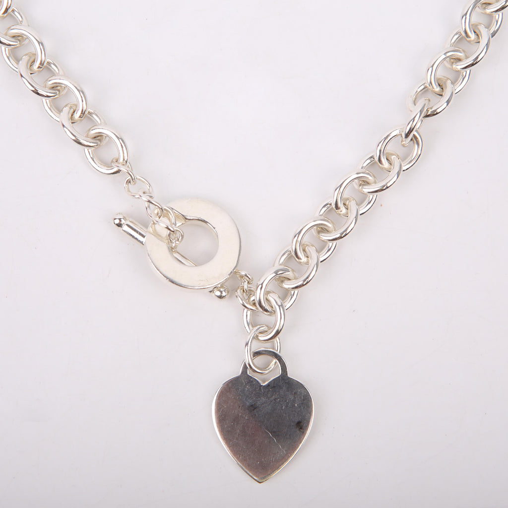 Heart Toggle Choker 925 Necklace Silver