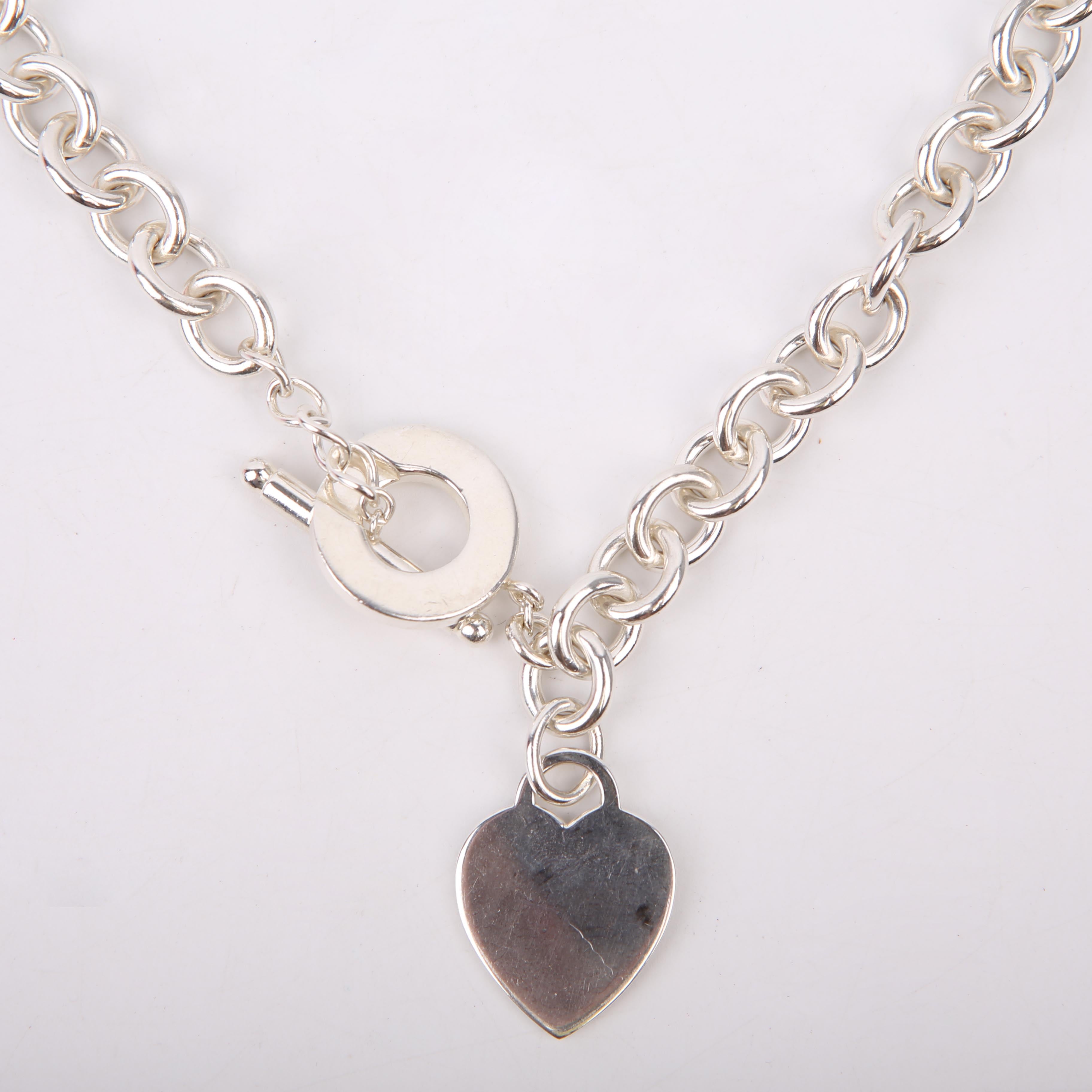 Heart Toggle Choker 925 Necklace Silver