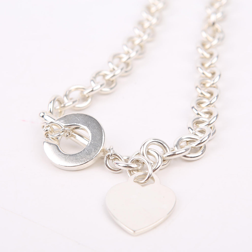 Heart Toggle Choker 925 Necklace Silver
