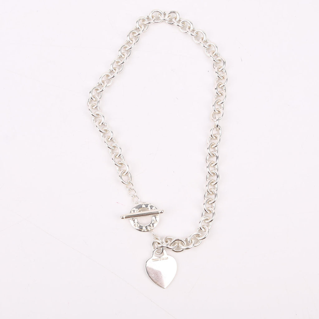 Heart Toggle Choker 925 Necklace Silver