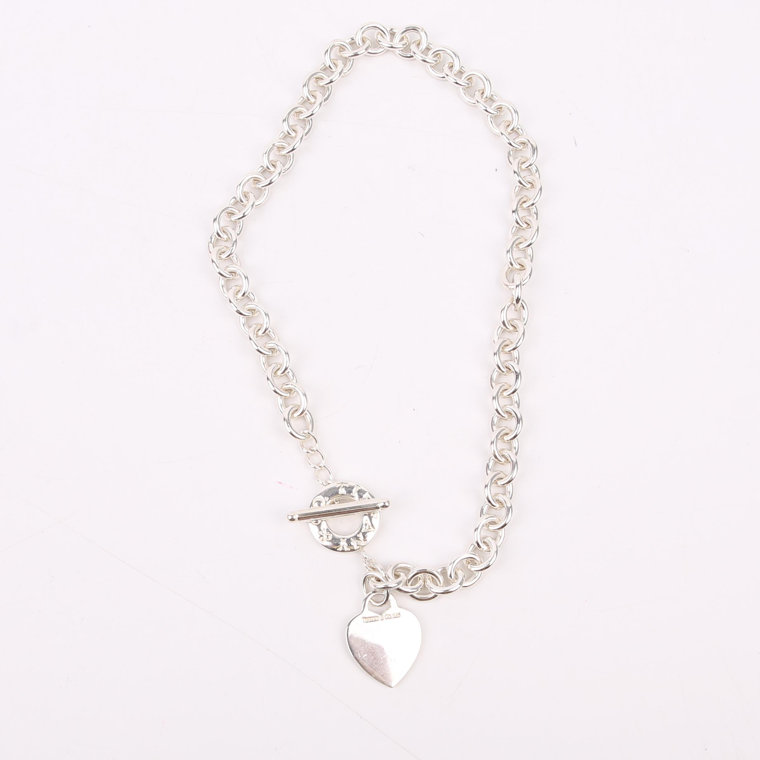 Heart Toggle Choker 925 Necklace Silver