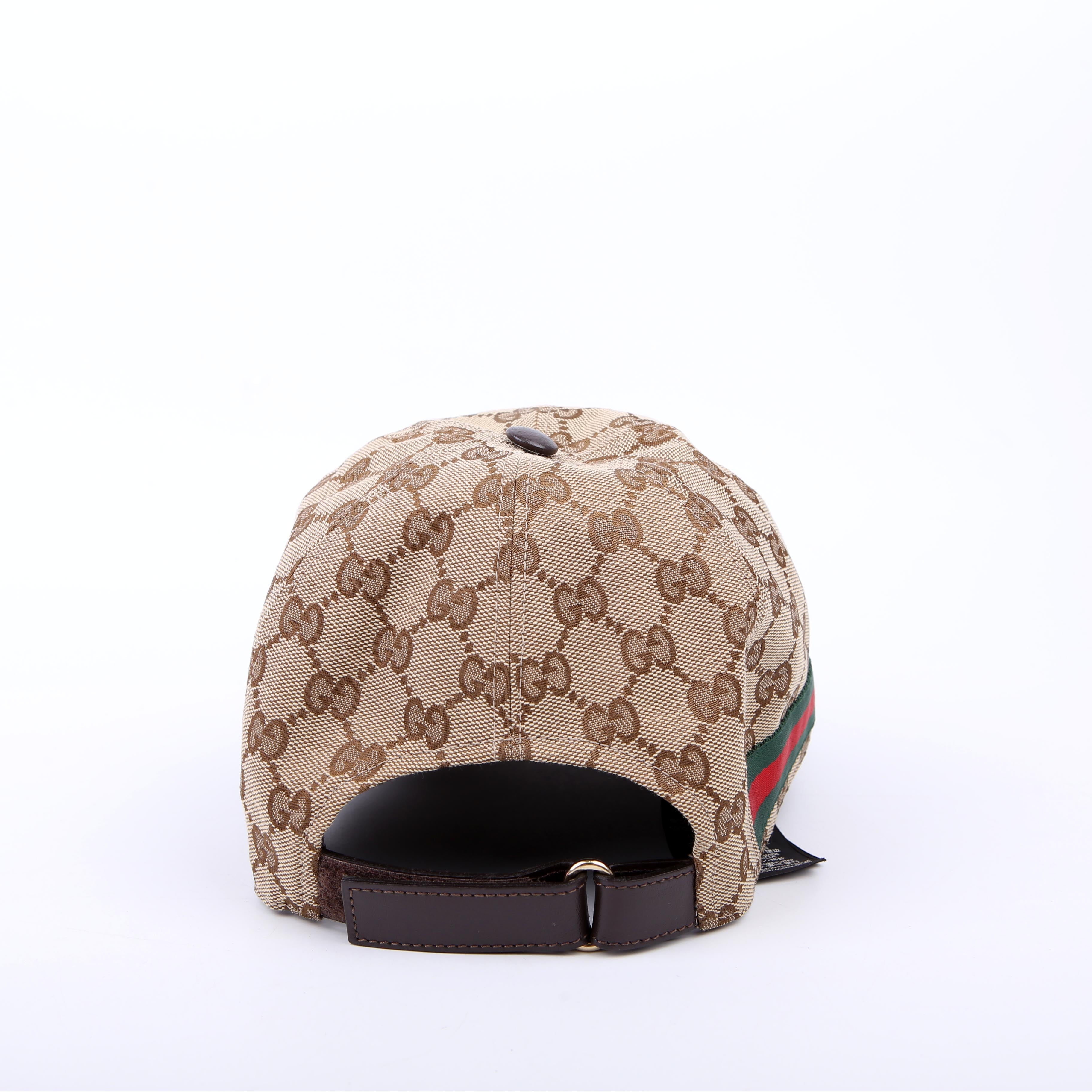 200035 GG Canvas Web Hat Size Large