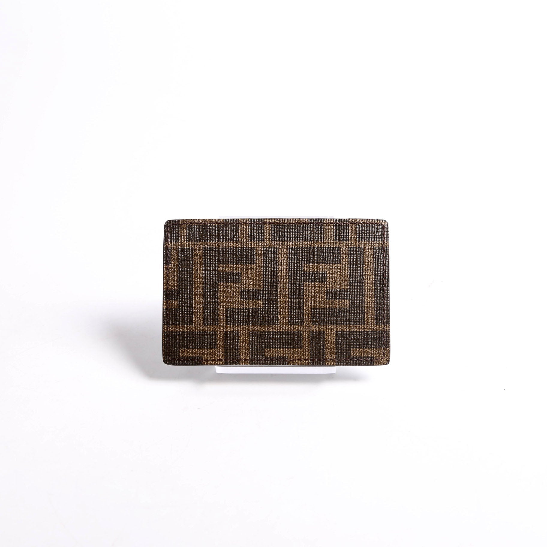 7AR911 FF Zucca Card Holder Brown/Black