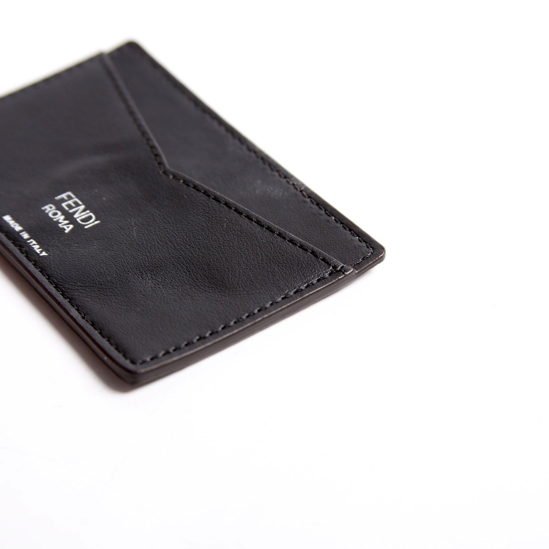 7AR911 FF Zucca Card Holder Brown/Black
